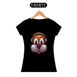 Nome do produto Camiseta Baby Long Quality Estampa Cachorro com Fone de Ouvido