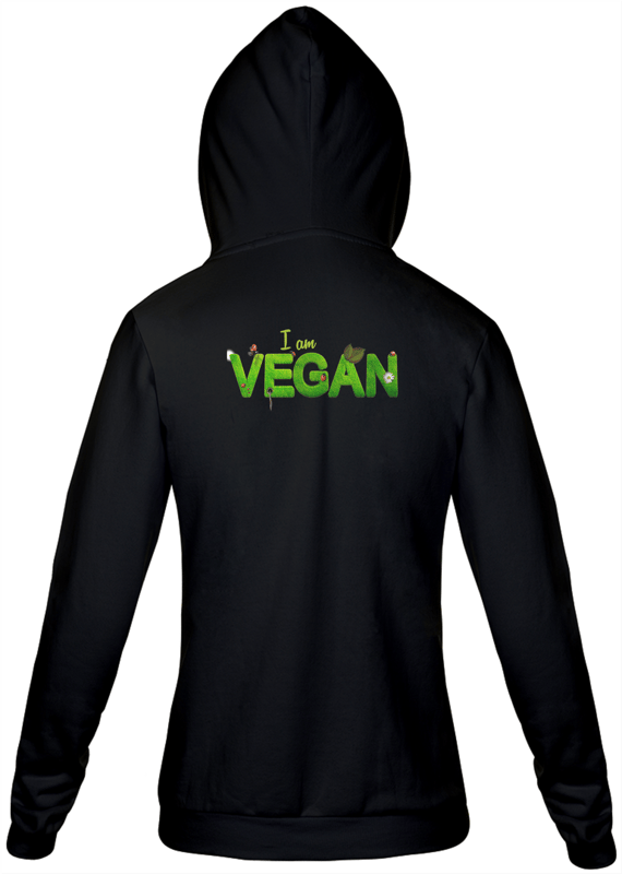 Jaqueta Moletom Masculina Sou Vegano Estampa Frase I am VEGAN