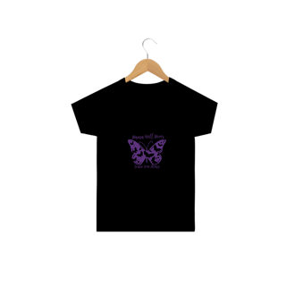 Nome do produto Camiseta Classic Infantil Estampa Borboleta Frase Mama Will Never Leave You Alone - Mamãe nunca vai deixar você sozinho