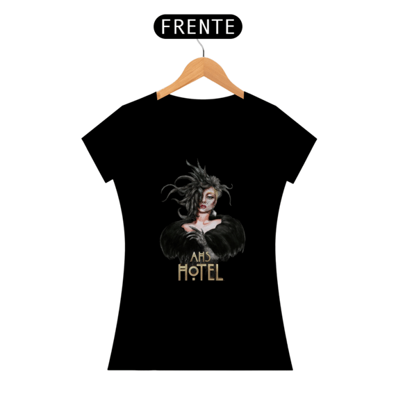 Camiseta Baby Long Prime Estampa Lady Gaga Série American Horror Story AHS