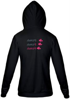 Nome do produto Jaqueta Moletom Feminino Estampa Frase - Amor Amor Amor 