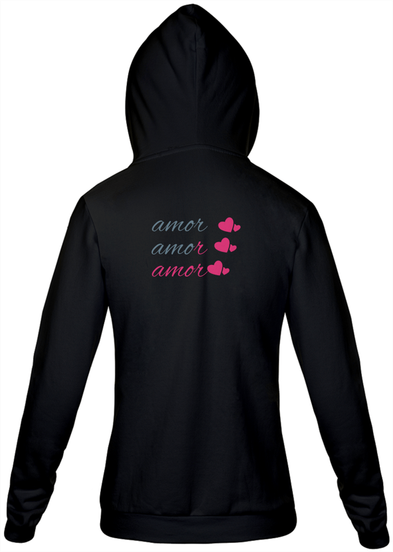 Jaqueta Moletom Feminino Estampa Frase - Amor Amor Amor 