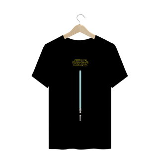 Nome do produto Camiseta Sabre de Luz Azul Claro Star Wars - Espada Lightsaber Light Blue Estampada Quality