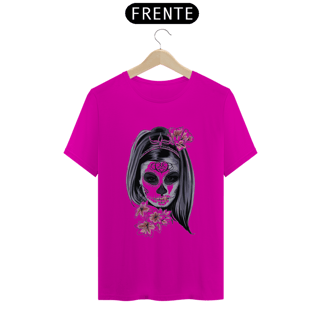 Nome do produto Camiseta Caveira Mexicana Sexy Rosto de Mulher Estampada Desenho Estampa Quality 