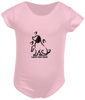 Nome do produto Body Infantil Estampa Cachorro Frase Love You Mom - Amo você mamãe