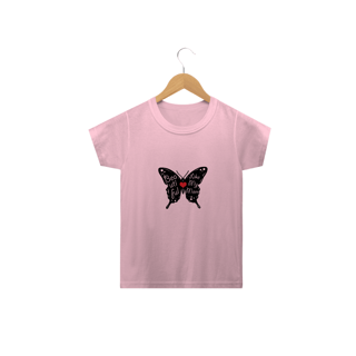 Nome do produto Camiseta Classic Infantil Estampa Borboleta Frase Beautiful Like My Mom - Linda como minha mãe