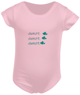 Nome do produto Body Infantil Masculino Estampa Frase - Amor Amor Amor