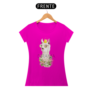 Nome do produto Camiseta Babylook com Estampa Llama Drama Queen - Lhama Rainha Dramática
