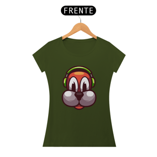 Nome do produto Camiseta Baby Long Quality Estampa Cachorro com Fone de Ouvido