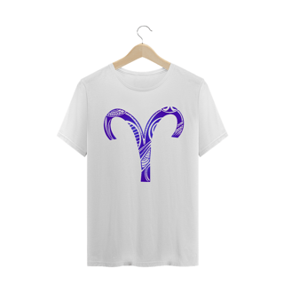 CAMISETA MASC/UNISSEX BRANCA - SÍMBOLO SIGNO ÁRIES