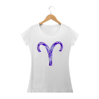 Nome do produto CAMISETA FEMININA BRANCA - SÍMBOLO SIGNO ÁRIES