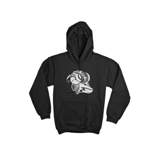 Nome do produto MOLETON PRETO CANGURÚ COM CAPUZ - SIGNO ÁRIES