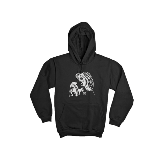 MOLETON PRETO CANGURÚ COM CAPUZ - SIGNO VIRGEM