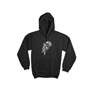 Nome do produto MOLETOM PRETO CANGURÚ COM CAPUZ - SIGNO AQUÁRIO