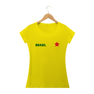 Nome do produto T-shirt Baby Look  BRASIL & ESTRELA
