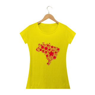 Nome do produto T-shirt Baby Look Brasil: Estrelas da Democracia