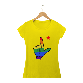 Nome do produto T-shirt Baby Look Faz o L com ORGULHO