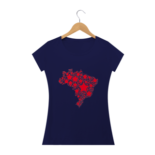 Nome do produto T-shirt Baby Look Brasil: Estrelas da Democracia