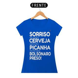 Nome do produto T-shirt Baby Look Bolsonaro Preso!