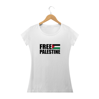 Nome do produto T-shirt Baby Look Free Palestine