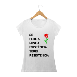 Nome do produto T-shirt Baby Look Serei Resistência
