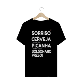 Nome do produto T-shirt Plus Size Bolsonaro Preso!