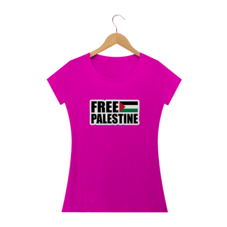 Nome do produto T-shirt Baby Look Free Palestine