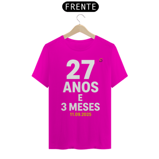Nome do produto T-shirt Tradicional 27 ANOS E 3 MESES