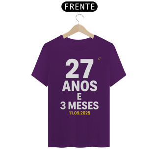 Nome do produto T-shirt Tradicional 27 ANOS E 3 MESES