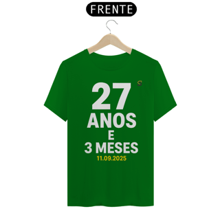 Nome do produto T-shirt Tradicional 27 ANOS E 3 MESES