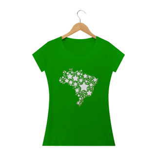 Nome do produto T-shirt Baby Look Brasil: Estrelas da Democracia