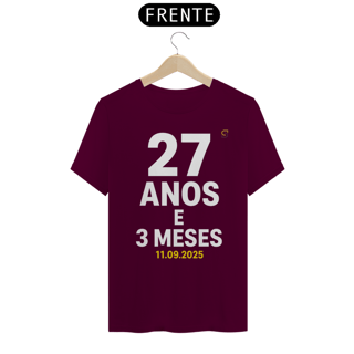 Nome do produto T-shirt Tradicional 27 ANOS E 3 MESES