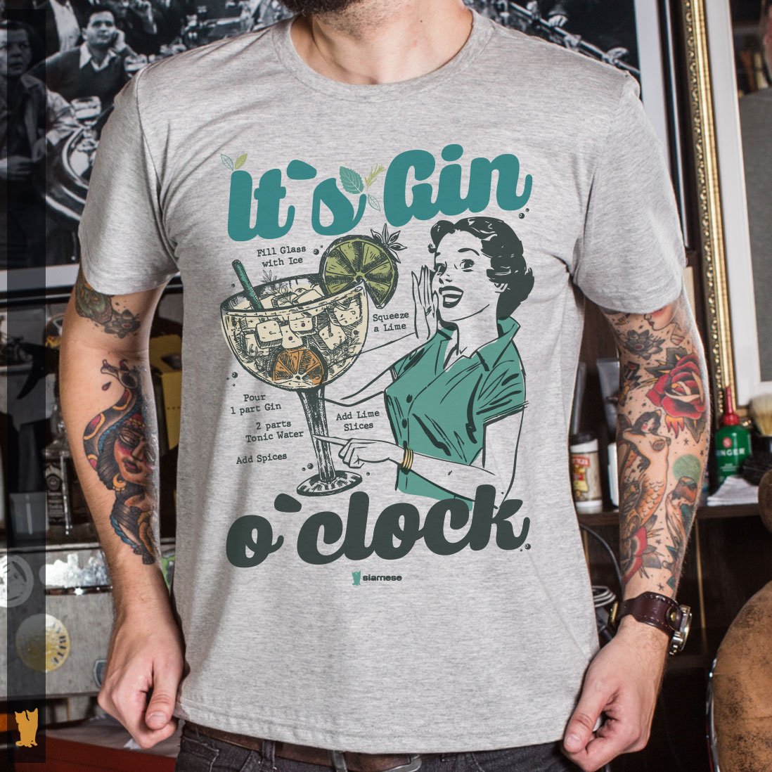 Nome do produto: CAMISETA SIAMESE IT`S GIN O`CLOCK