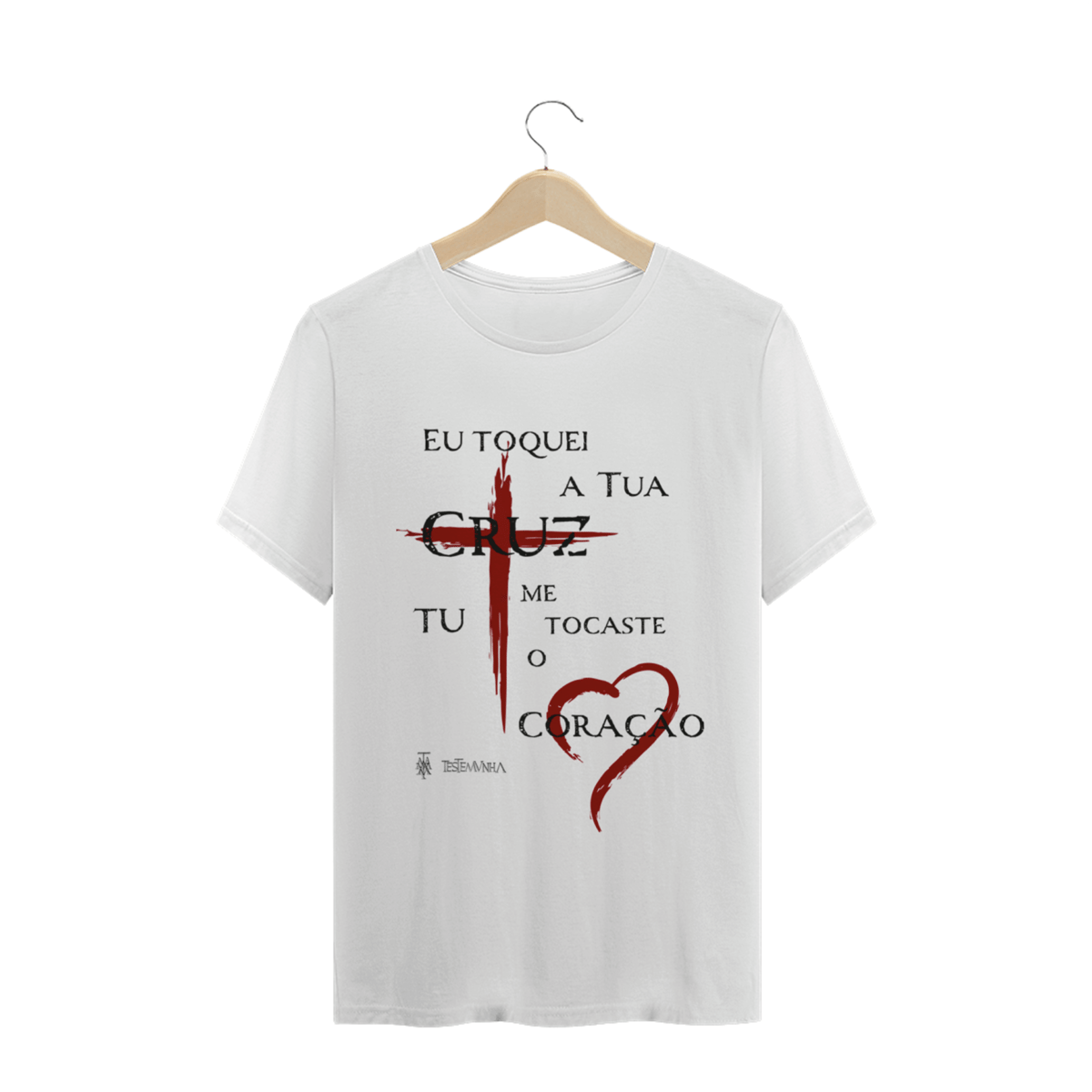 Nome do produto: Camiseta Plus Size Toquei a Tua Cruz (clara)