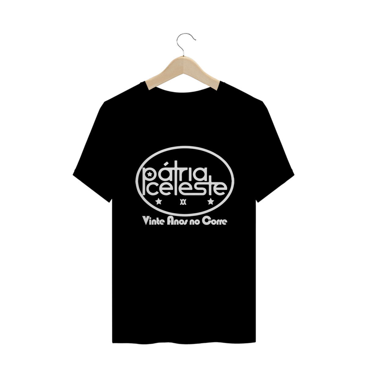 Nome do produto: Camiseta Pátria Celeste Vinte Anos no Corre (escura)
