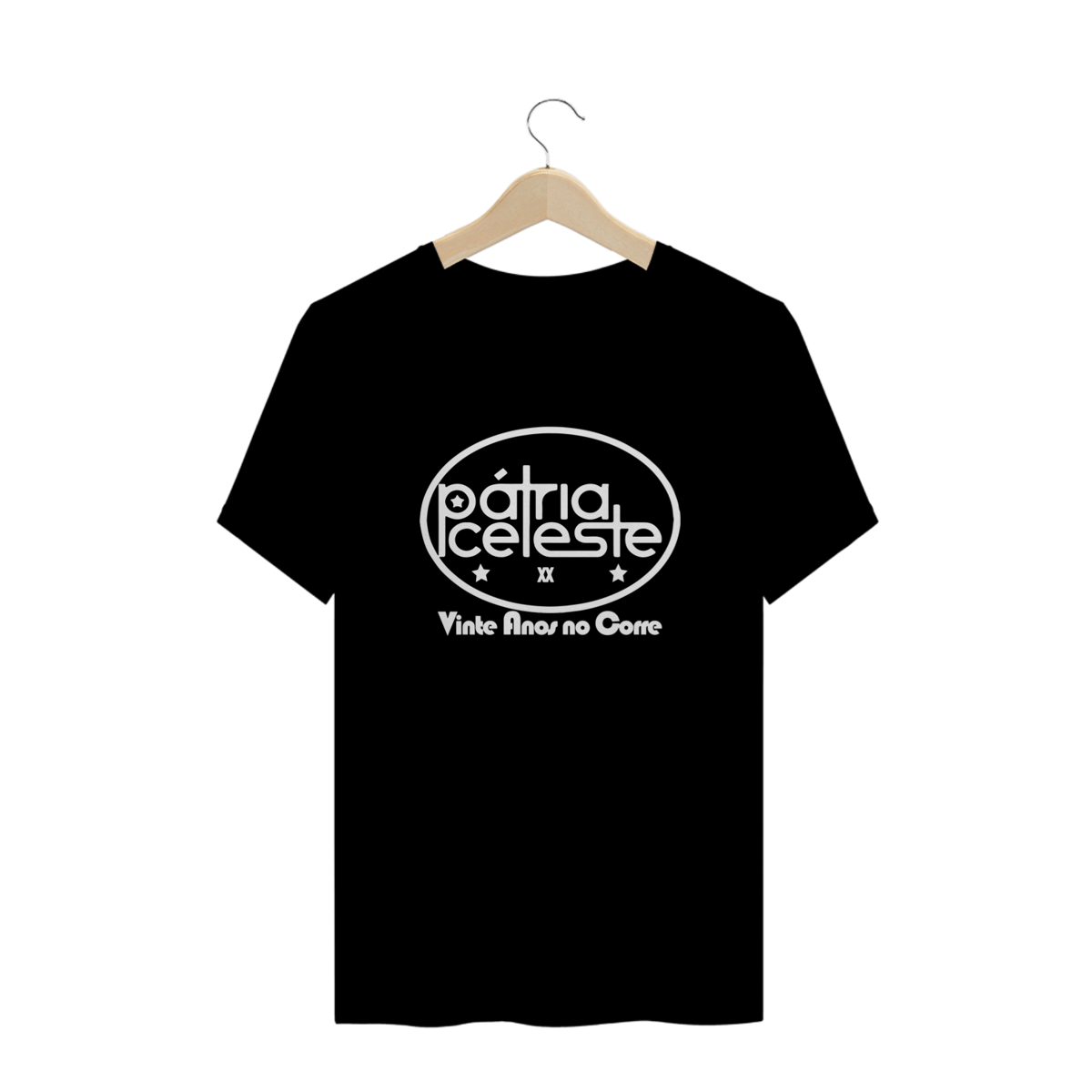 Nome do produto: Camiseta Plus Size Pátria Celeste Vinte Anos no Corre (escura)