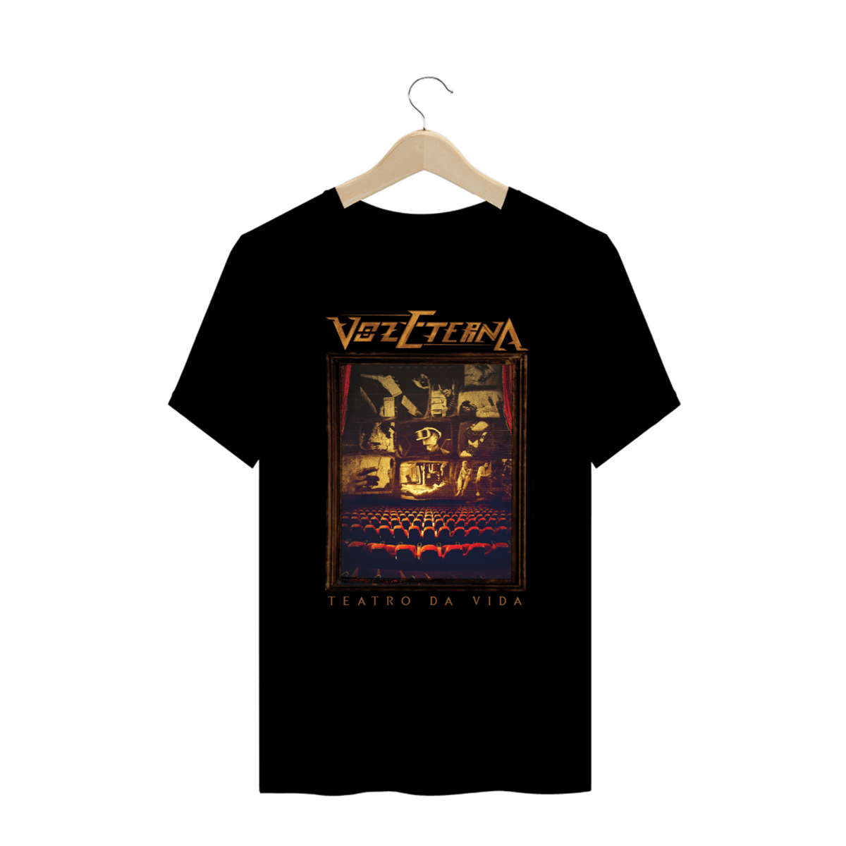 Nome do produto: Camiseta Plus Size Voz Eterna Teatro da Vida