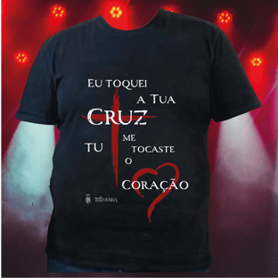 Nome do produtoCamiseta Plus Size Toquei a Tua Cruz (escura)