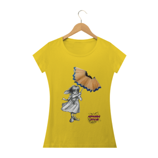 Nome do produtoMenina e o Guarda Chuva! Camisa Feminina Estonada