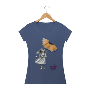 Nome do produtoMenina e o Guarda Chuva! Camisa Feminina Estonada