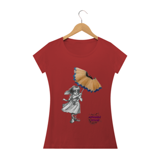 Nome do produtoMenina e o Guarda Chuva! Camisa Feminina Estonada