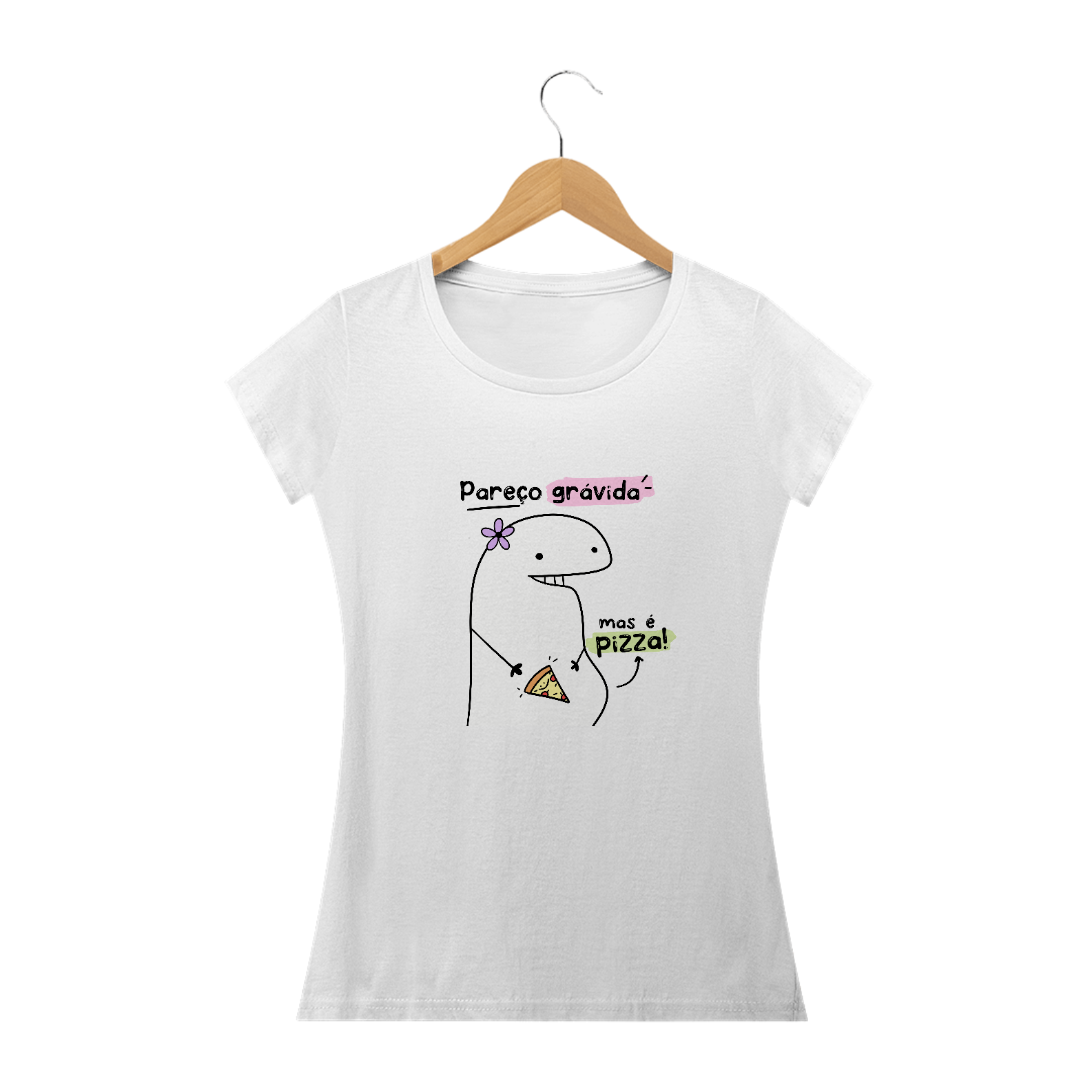 {Coleção Flork Bacana} Camisa Bacana Pareço grávida, mas é pizza :)