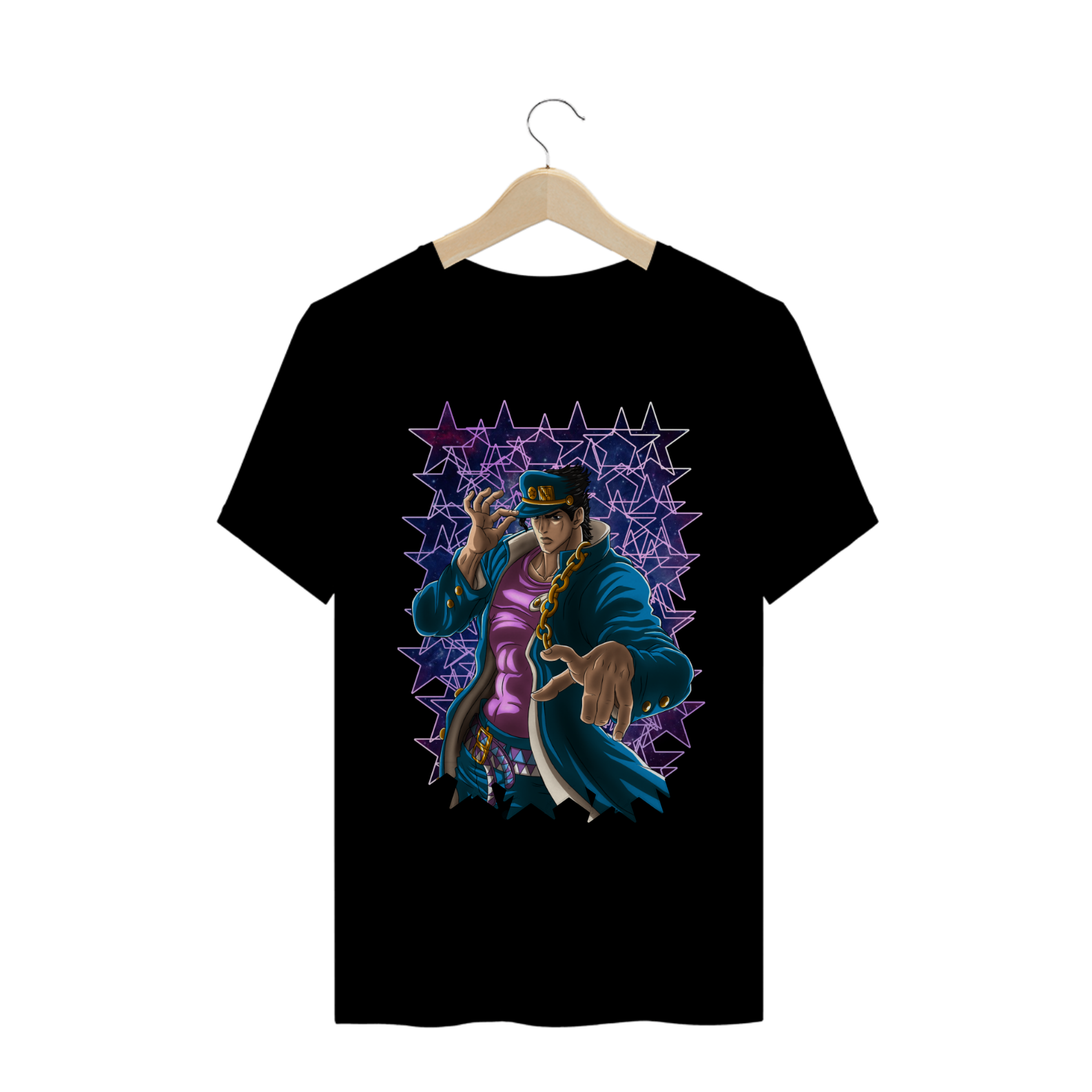 Camiseta Jotaro e Star Platinum - Camisa JoJo\'s bizarre Adventure