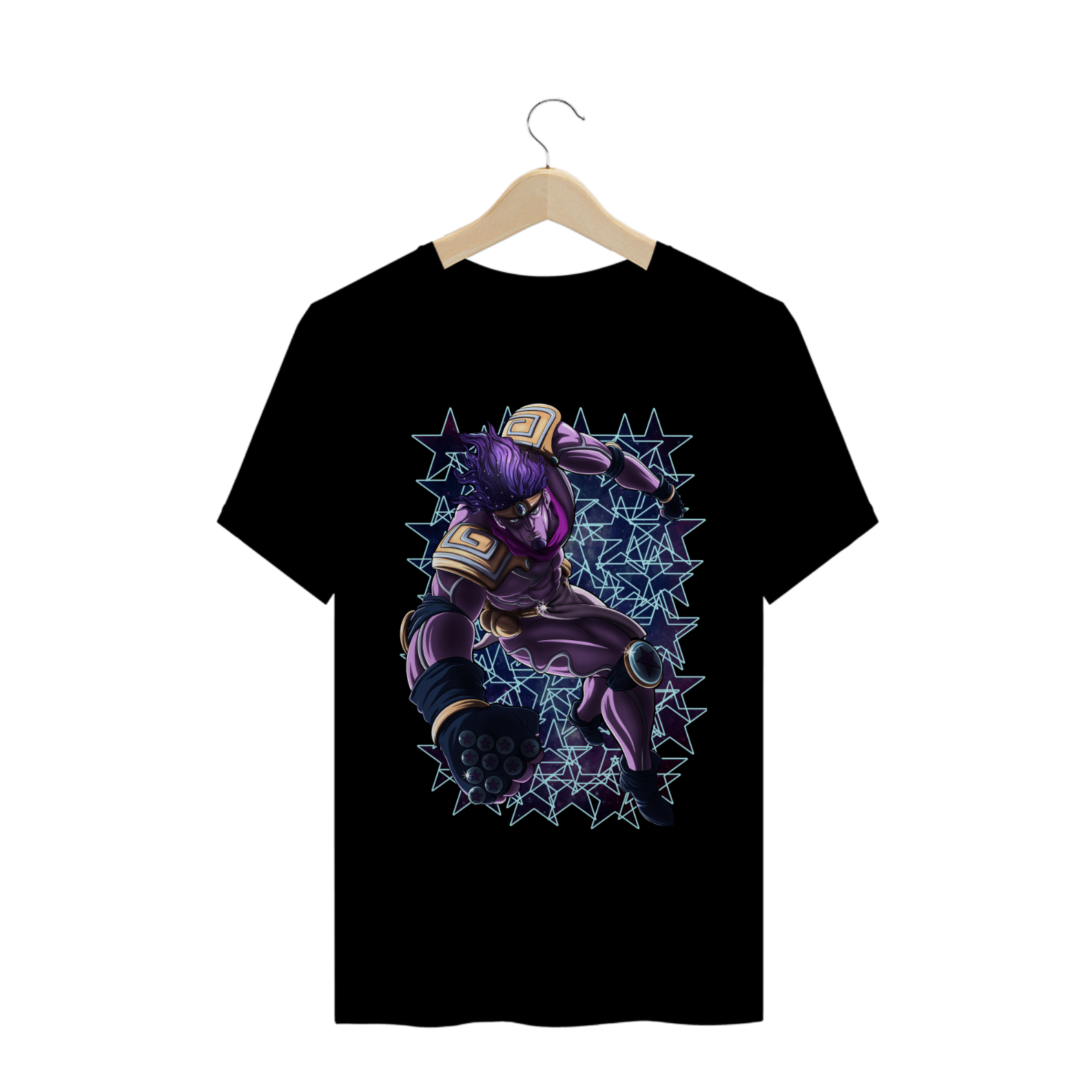 Camiseta Jotaro e Star Platinum - Camisa JoJos Bizarre Adventure