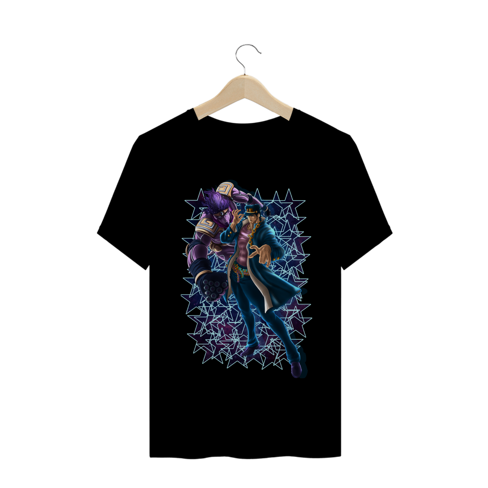 Camiseta Jotaro e Star Platinum - Camisa JoJos Bizarre Adventure