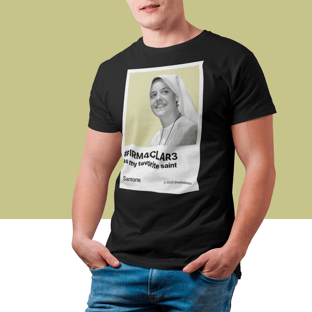 Nome do produtoCamisa Imrã Clare Crockett minha santa favorita