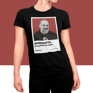 Nome do produtoCamisa Padre Pio meu santo favorito