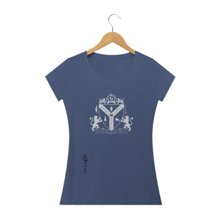 Nome do produto Camiseta fem baby long envelhecida Brasão de Löwenttur Branco