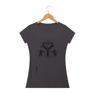Nome do produtoCamiseta fem baby long envelhecida com Brasão de Löwenttur negro