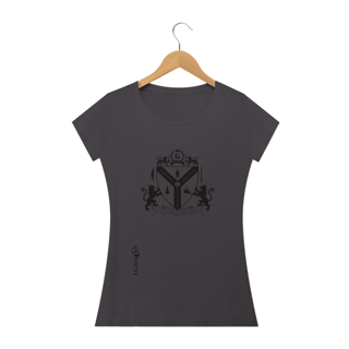 Nome do produto Camiseta fem baby long envelhecida com Brasão de Löwenttur negro